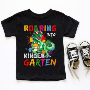 Back To School Roaring Kindergarten Cool Dinosaur For Kids Boys Girls T-Shirt 1 4 Roaring 1st Grade Cool Dinosaur Back to School For Kids Boys T Shirt 1 3 4