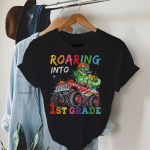 Back To School Roaring 1st Grade Cool Dinosaur For Kids Boys Girls T-Shirt 2 1 Roaring 1st Grade Cool Dinosaur Back to School For Kids Boys T Shirt 2 1 1