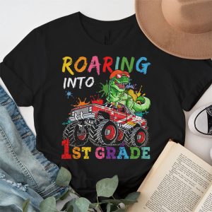 Back To School Roaring 1st Grade Cool Dinosaur For Kids Boys Girls T-Shirt 2 2 Roaring 1st Grade Cool Dinosaur Back to School For Kids Boys T Shirt 2 1 2