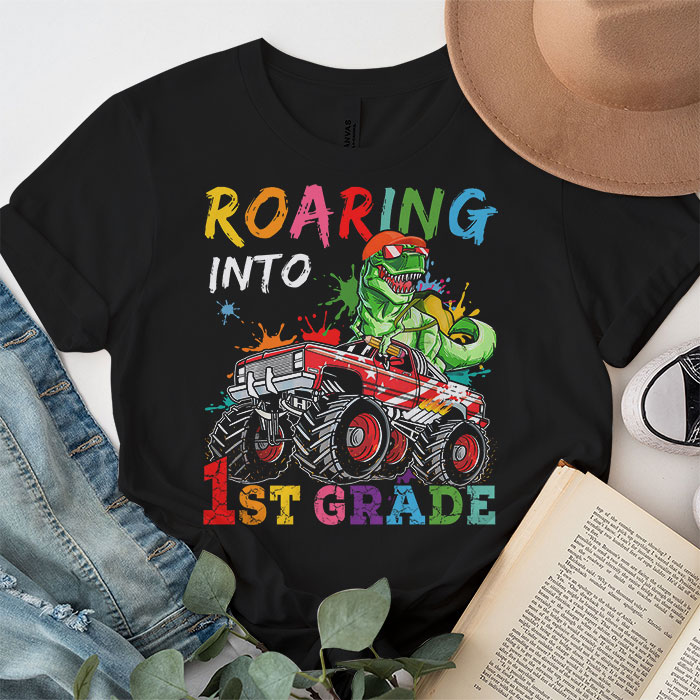 Roaring-1st-Grade-Cool-Dinosaur-Back-to-School-For-Kids-Boys-T-Shirt-2-1-2 Roaring 1st Grade Cool Dinosaur Back to School For Kids Boys T Shirt 2 1 2