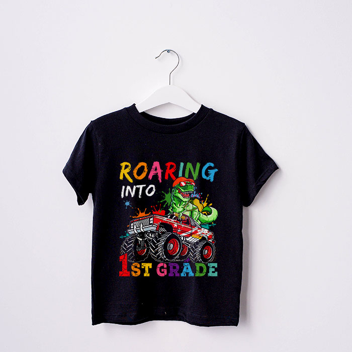 Roaring-1st-Grade-Cool-Dinosaur-Back-to-School-For-Kids-Boys-T-Shirt-2-1-3 Roaring 1st Grade Cool Dinosaur Back to School For Kids Boys T Shirt 2 1 3