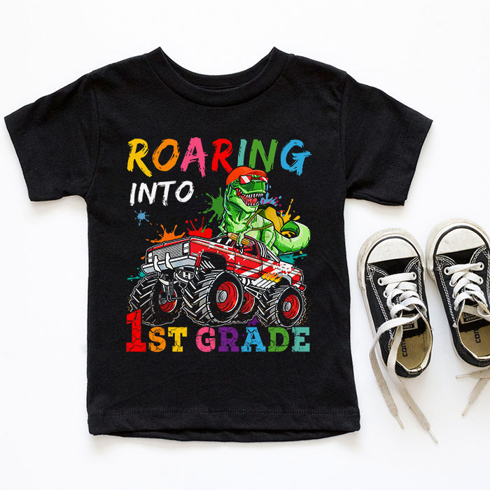 Roaring-1st-Grade-Cool-Dinosaur-Back-to-School-For-Kids-Boys-T-Shirt-2-1-4 Roaring 1st Grade Cool Dinosaur Back to School For Kids Boys T Shirt 2 1 4