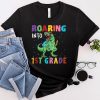 Roaring 1st Grade Cool Dinosaur Back to School For Kids Boys T-Shirt 3-1