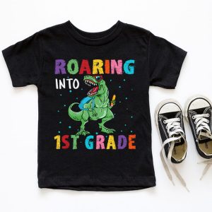 Back To School Roaring 1st Grade Cool Dinosaur For Kids Boys Girls T-Shirt 3 4 Roaring 1st Grade Cool Dinosaur Back to School For Kids Boys T Shirt 3 1 4