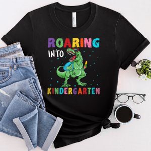 Back To School Roaring Kindergarten Cool Dinosaur For Kids Boys Girls T-Shirt 3