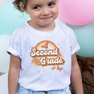 Second Grade Teachers 2nd Grade Leopard Retro Groovy Flowers T Shirt 4