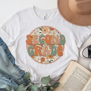 Second Grade Teachers 2nd Grade Leopard Retro Groovy Flowers T Shirt 5 1