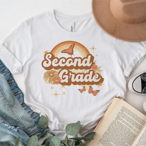 Second Grade Teachers 2nd Grade Leopard Retro Groovy Flowers T Shirt 5