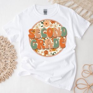 Back To School Clothes Second Grade Retro Groovy Flowers T-Shirt 2