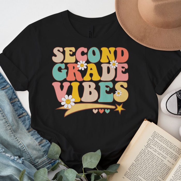 Second Grade Vibes 2nd Grade Team Retro 1st Day Of School T Shirt 3