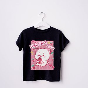 Strawberry Shake Strawberry Milk Cat Kawaii Neko Anime T Shirt 4 3