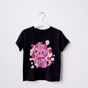 Strawberry Shake Strawberry Milk Cat Kawaii Neko Anime T Shirt 5 1