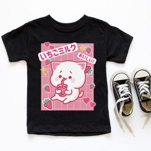 Strawberry Shake Strawberry Milk Cat Kawaii Neko Anime T Shirt 6 3