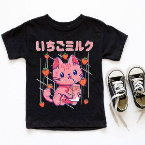 Strawberry Shake Strawberry Milk Cat Kawaii Neko Anime T Shirt 7 2