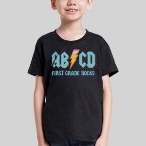 Teachers ABCD Rock 1st Rocks Leopard Back To School T Shirt 1 1