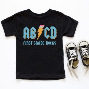 Teachers ABCD Rock 1st Rocks Leopard Back To School T Shirt 10 1
