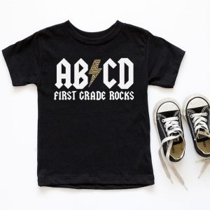 Teachers ABCD Rock 1st Rocks Leopard Back To School T Shirt 10