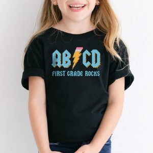 Teachers ABCD Rock 1st Rocks Leopard Back To School T Shirt 2 1