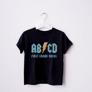 Teachers ABCD Rock 1st Rocks Leopard Back To School T Shirt 8 1