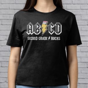 Teachers ABCD Rock 2nd Grade Rocks Leopard Back To School T Shirt 9