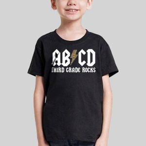 Teachers ABCD Rock 3rd Rocks Leopard Back To School T Shirt 1