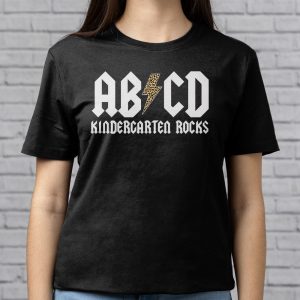 Teachers ABCD Rock Kindergarten Rocks Leopard Back To School T Shirt 9 1