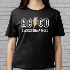 Teachers ABCD Rock Kindergarten Rocks Leopard Back To School T Shirt 9