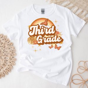 Back To School Clothes Third Grade Retro Groovy Flowers T-Shirt 1