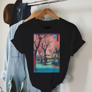 Vintage Cherry Blossom Woodblock Tee Japanese Graphical Art T Shirt 1 2