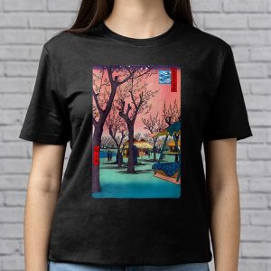 Vintage Cherry Blossom Woodblock Tee Japanese Graphical Art T Shirt 1 4