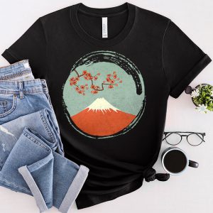 Japanese Graphic Tees Vintage Cherry Blossom Woodblock Graphic Art T-Shirt 2