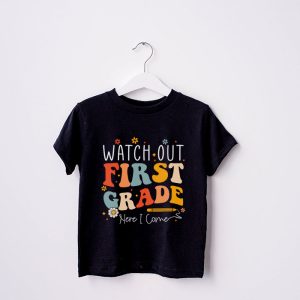 Watch Out First Grade Here I Come Groovy Back To School Kid T Shirt 3 2