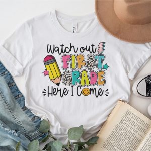 Watch Out First Grade Here I Come Groovy Back To School Kid T Shirt 4 3