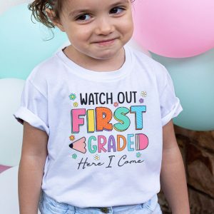 Watch Out First Grade Here I Come Groovy Back To School Kid T Shirt 5 2