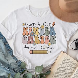 Watch Out Kindergarten Here I Come Groovy Back To School Kid T Shirt 1 3