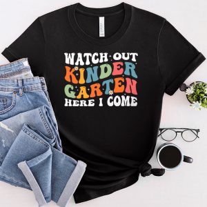 Watch Out Kindergarten Here I Come Groovy Back To School Kid T-Shirt 2