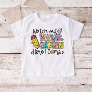 Watch Out Kindergarten Here I Come Groovy Back To School Kid T Shirt 4 4