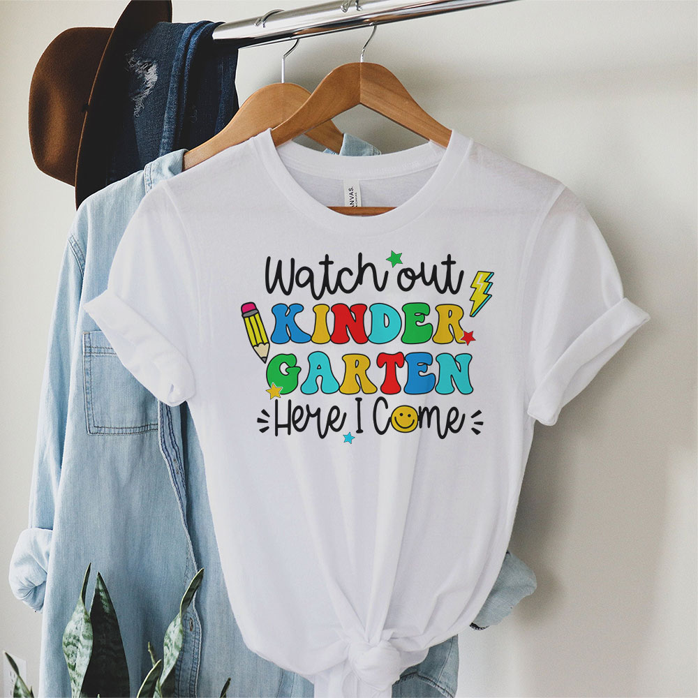 Watch-Out-Kindergarten-Here-I-Come-Kinder-Back-To-School-T-Shirt-1 Watch Out Kindergarten Here I Come Kinder Back To School T Shirt 1 2