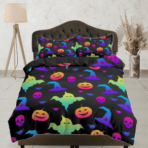 90s Neon Retro Halloween Bedding & Pillowcase