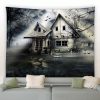 Abandoned Halloween House Garden Tapestry