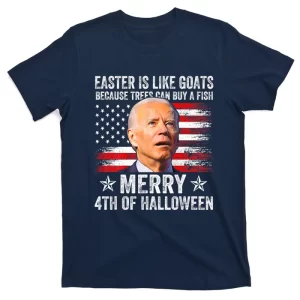 Anti Joe Biden Merry 4th Of Halloween 4th Of July Unisex T-Shirt For Adult Kids