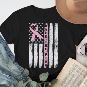 Back The Pink Breast Cancer Awareness Flag Toddler Women Men T Shirt 3 4