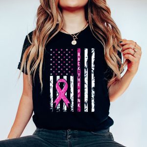 Back The Pink Breast Cancer Awareness Flag Toddler Women Men T Shirt 4 3