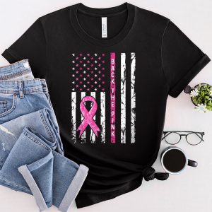 Cancer Awareness Shirt Ideas Back The Pink Flag Toddler Special Women Men T-Shirt 4