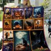 Black Cat Pumpkin Happy Halloween Fleece Blanket