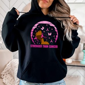 Black Women Melanin Queen Stronger Than Breast Cancer Fight Hoodie 2 3