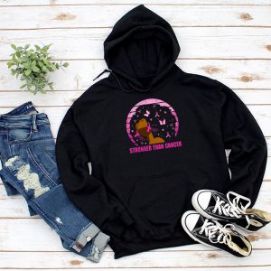 Breast Cancer Warrior Shirt Black Women Stronger Than Cancer Fight Hoodie 4