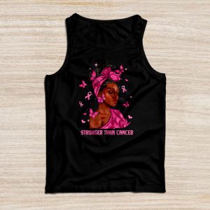 Breast Cancer Warrior Shirt Black Women Stronger Than Breast Cancer Tank Top 2