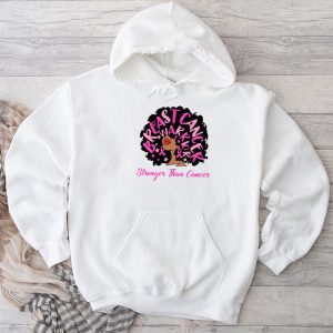 Black Women Queen Stronger Than Breast Cancer Pink Ribbon Hoodie