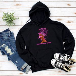 Breast Cancer Warrior Shirt Black Women Stronger Than Breast Cancer Hoodie 3